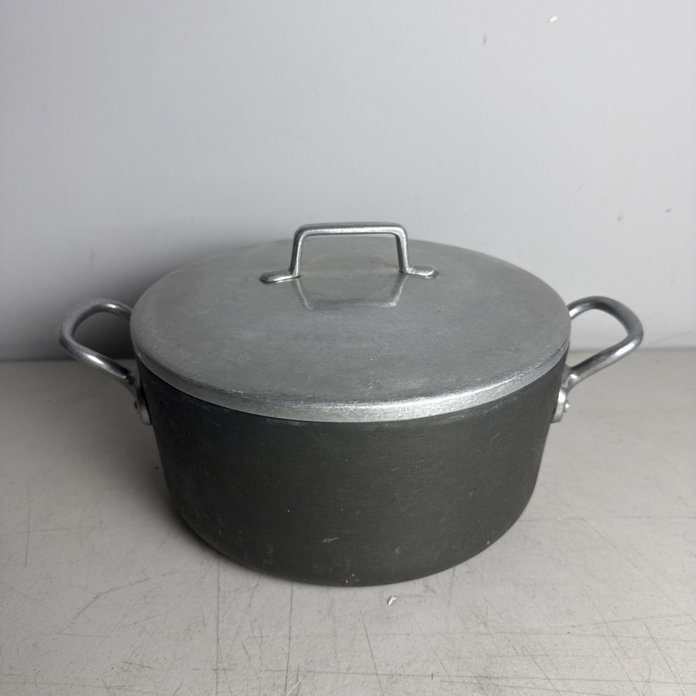 Vintage Magnalite GHC 5 Qt/4.5 L Hard Anodized Aluminum Stock Pot/Lid/Trivet USA